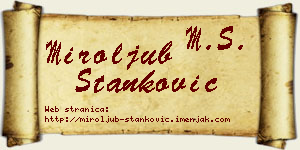 Miroljub Stanković vizit kartica